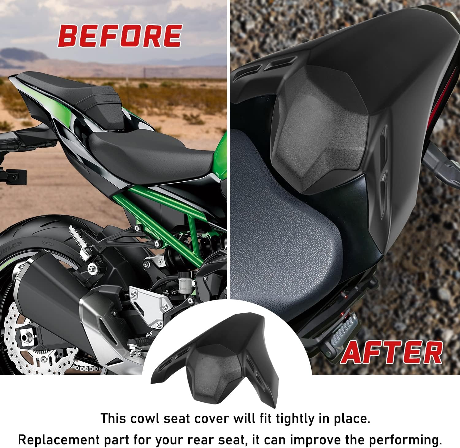 Motorcycle Fairing Seat Cowl Rear Passenger Pillion Solo Seat Cover Compatible with Kawasaki Z900 Z 900 Z-900 ABS - Image 2