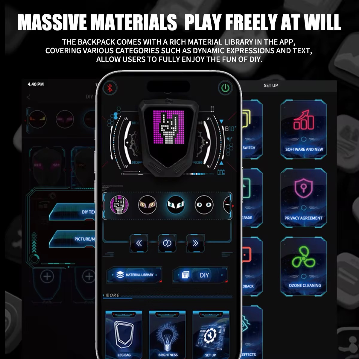 LED thigh pouch app controlled leg pouch motorcycle thigh pouch with LED screen - Image 3
