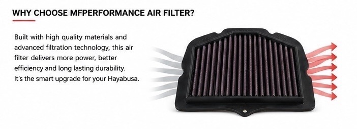 Suzuki Hayabusa Gen 2 2008 to 2020 MF performance reusable air filter - Image 6